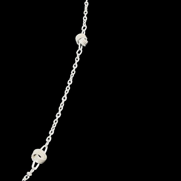 Silver Tone Cable Chain Knot Necklace (5111) - Picture 4 of 6